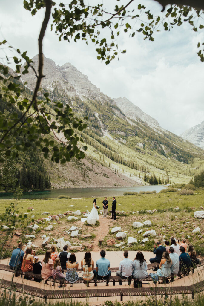 maroon bells wedding photos, maroon bells elopement, mountain elopement inspiration, aspen wedding, wedding ceremony photos, mountain wedding inspiration, elopement inspiration, colorado wedding, wedding photographer, aspen wedding photographer, aspen wedding photos, aspen wedding photos, maroon bells elopement photos, maroon bells amphitheater wedding photos, bride and groom photos, wedding dress inspo, destination wedding photographer, elopement photographer