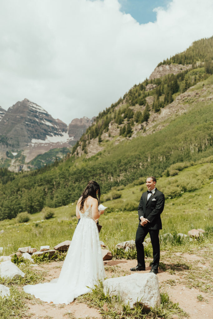 maroon bells wedding photos, maroon bells elopement, mountain elopement inspiration, aspen wedding, wedding ceremony photos, mountain wedding inspiration, elopement inspiration, colorado wedding, wedding photographer, aspen wedding photographer, aspen wedding photos, aspen wedding photos, maroon bells elopement photos, maroon bells amphitheater wedding photos, bride and groom photos, wedding dress inspo, destination wedding photographer, elopement photographer