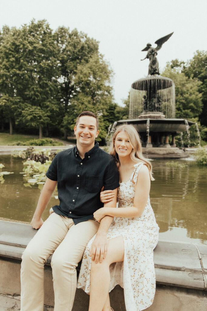 Bethesda fountain engagement photos, Bethesda fountain Central Park, Central Park engagement photos, Central Park couple photos, bridal hair and makeup, engagement outfits, Loeb boat house engagements, New York City engaged couple, New York City bride, Manhattan engagement session, bow bridge engagement photos, New York City engagement locations, New York wedding photographer, destination engagements, destination wedding photographer